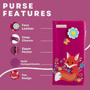 Flowery Fox Purse - Fuchsia - Kukubird-UK
