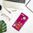 Flowery Fox Purse - Fuchsia - Kukubird-UK