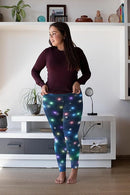 Curve Leggings (14-18 UK Size) - Christmas Light - Kukubird-UK