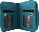 Kukubird Medium Purse 3 owl's floral - Blue - Kukubird-UK