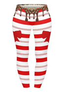 Curve Leggings (14-18 UK Size) - Sweet Candy Cane - Kukubird-UK