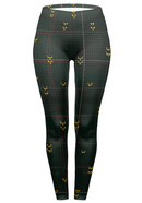 Regular Leggings (8-12 UK Size) - Deep Wood Check - Kukubird-UK
