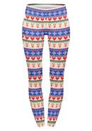 Regular Leggings (8-14 UK Size) - Winter Hearts - Kukubird-UK