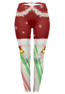 Regular Leggings (8-14 UK Size) - Wreath & Bells - Kukubird-UK