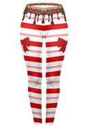 Regular Leggings (8-14 UK Size) - Sweet Candy Cane - Kukubird-UK