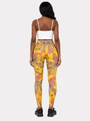 Regular Leggings (8-12 UK Size) - Florals Large Flowers - Kukubird-UK