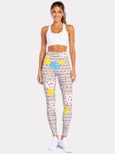 Regular Leggings (8-12 UK Size) - Stacked Cherry Kiss - Kukubird-UK