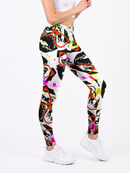Regular Leggings (8-12 UK Size) - Graffiti Glasses Pug - Kukubird-UK
