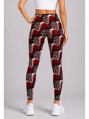 Regular Leggings (8-12 UK Size) - Red Scribble Check - Kukubird-UK