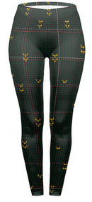 Regular Leggings (8-12 UK Size) - Deep Wood Check - Kukubird-UK